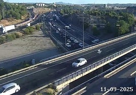 El enlace de la autovía A-30 con la A-7, este jueves.