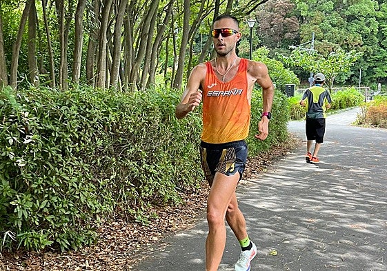 Manu Bermúdez entrenando en Tokio para la cita mundialista de este fin de semana.