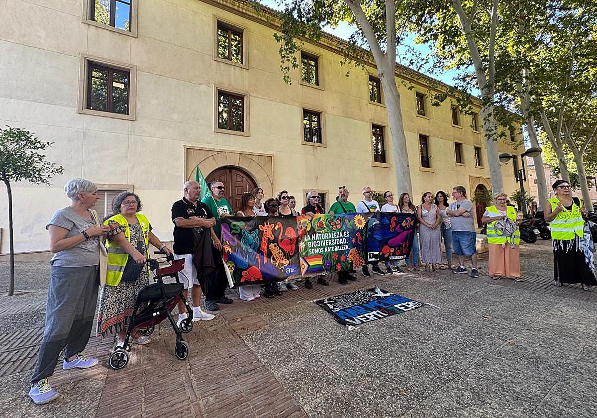 Colectivos, sindicatos y partidos de izquierda, este jueves, en el Palacio de San Esteban.
