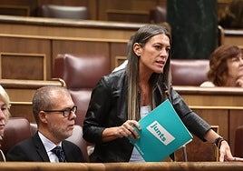 Miriam Nogueras, portavoz de Junts en el Congreso, durante su intervención en el Pleno de este miércoles.