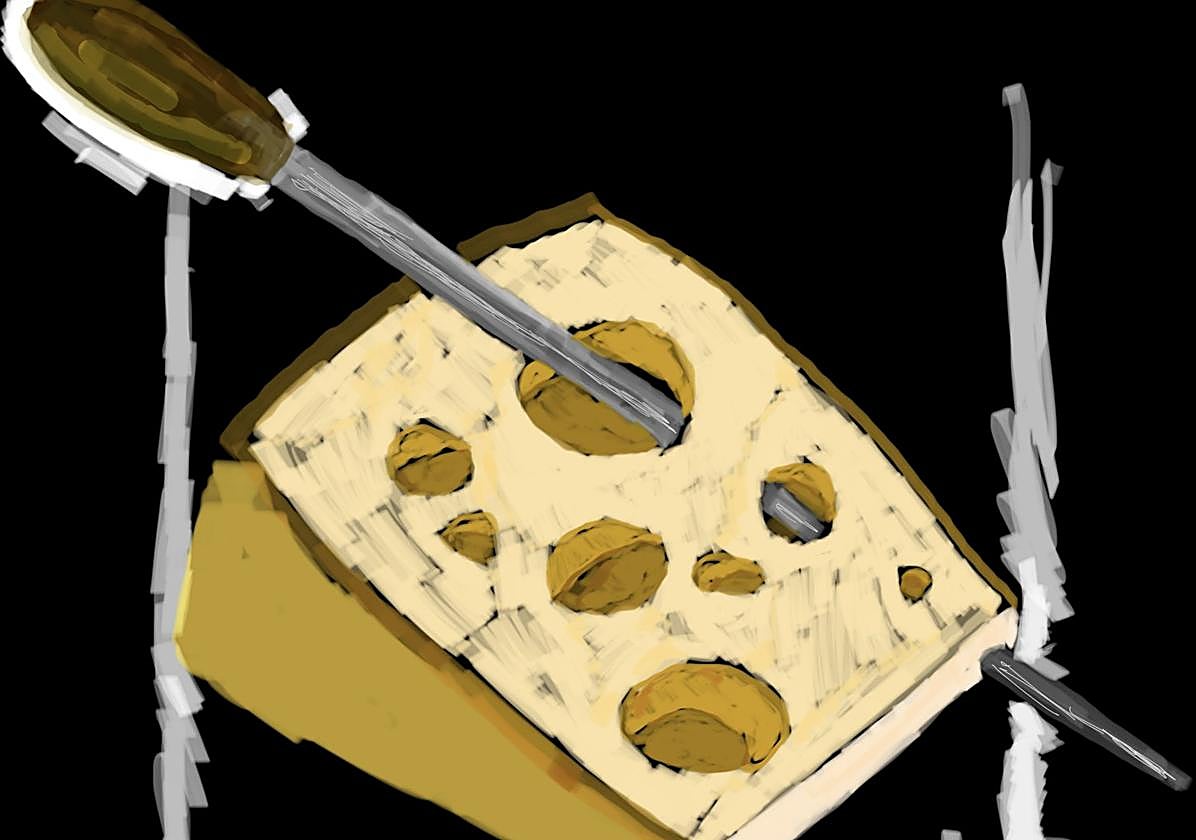 Un formidable queso con agujeros