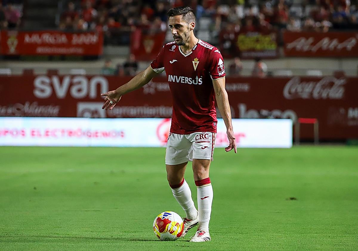 Moyita, este viernes, durante el partido del Real Murcia.