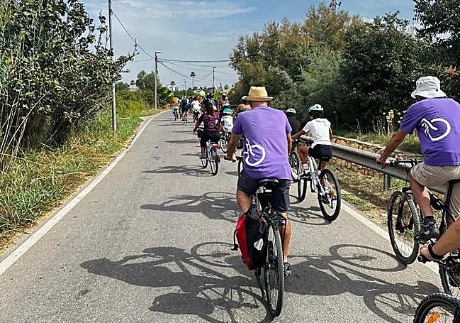 Ruta ciclista familiar celebrada ayer desde Aljucer.