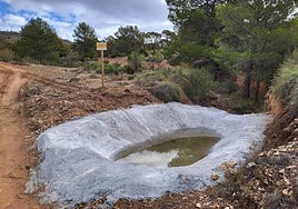 Una de las 46 balsas de agua construidas para la fauna.