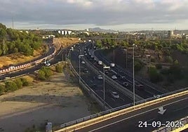 El enlace de la autovía A-30 con la A-7, este miércoles.
