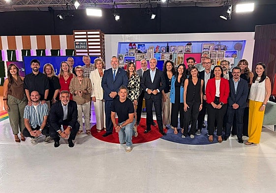 Presentación de la nueva temporada de La 7 y Onda Regional, ayer.