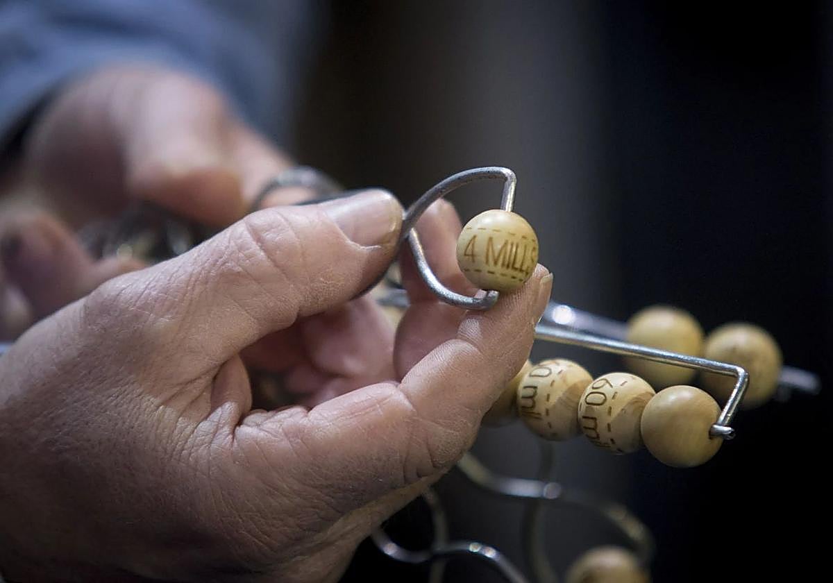 Las bolas del sorteo de Lotería de Navidad.