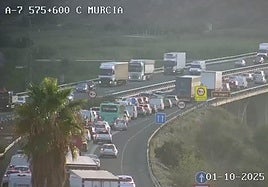 La autovía A-7, este miércoles, a la altura de Javalí Nuevo.