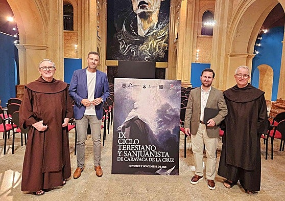 Padre Sergio Marqueta, José Francisco García (alcalde), Javier Marín (Cátedra Juan de Yepes) y padre Pascual Gil.