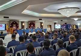 Un momento del acto de apertura de curso de la Academia General del Aire, ayer.
