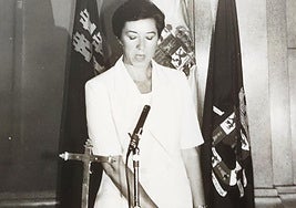 Pilar Barreiro a su llegada a la Alcaldía de Cartagena en 1995.