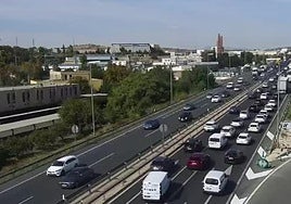 Atascos en la A-30 este viernes en Murcia.