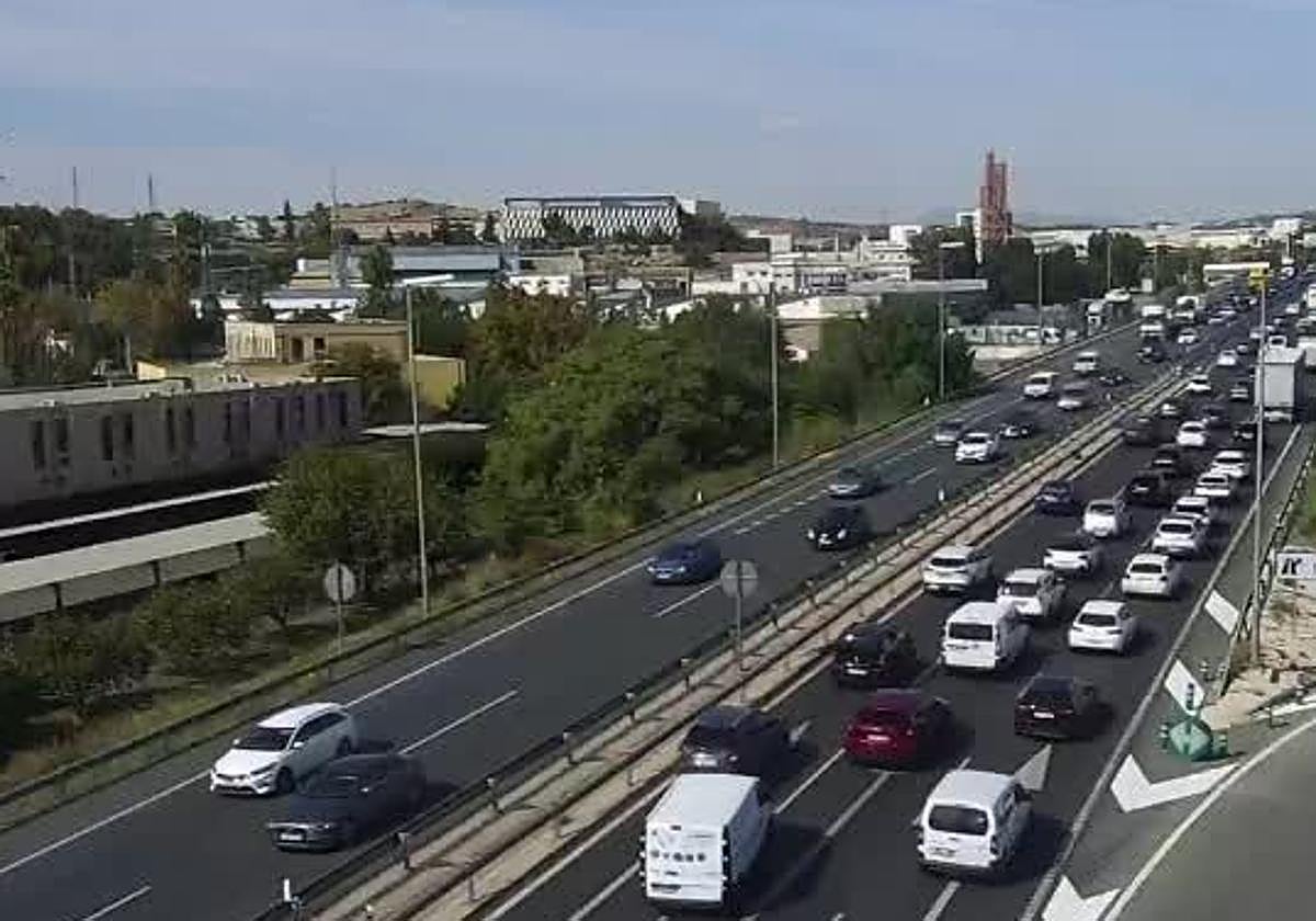 Atascos en la A-30 este viernes en Murcia.