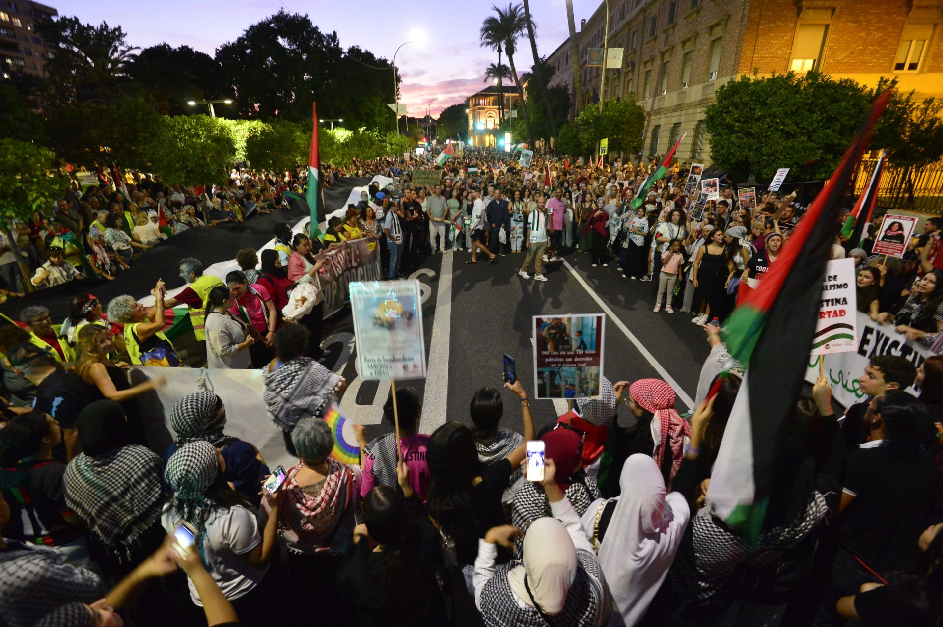 La masiva manifestación por Gaza en Murcia, en imágenes