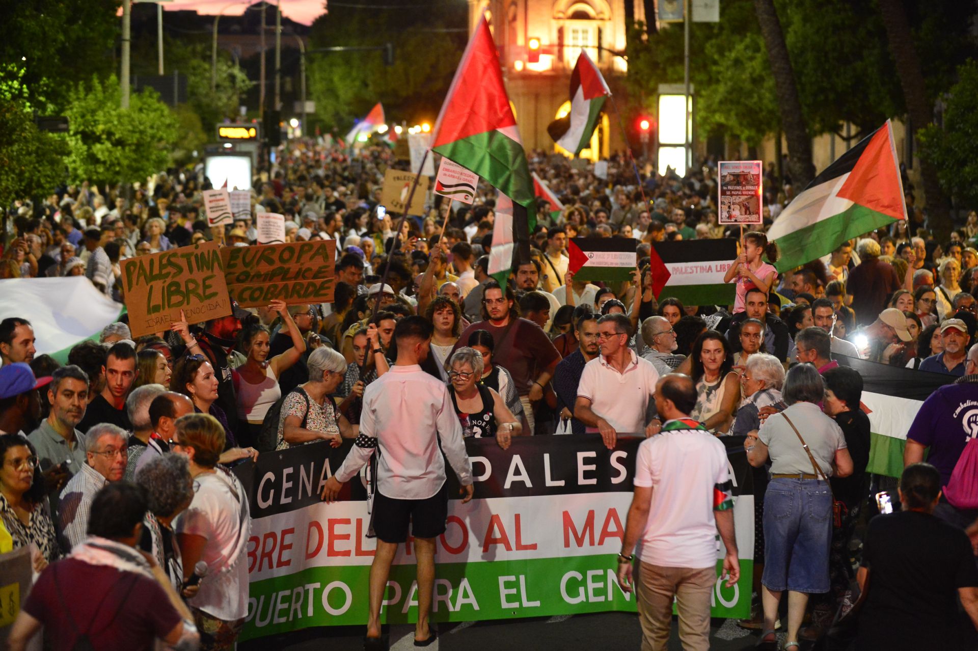 La masiva manifestación por Gaza en Murcia, en imágenes