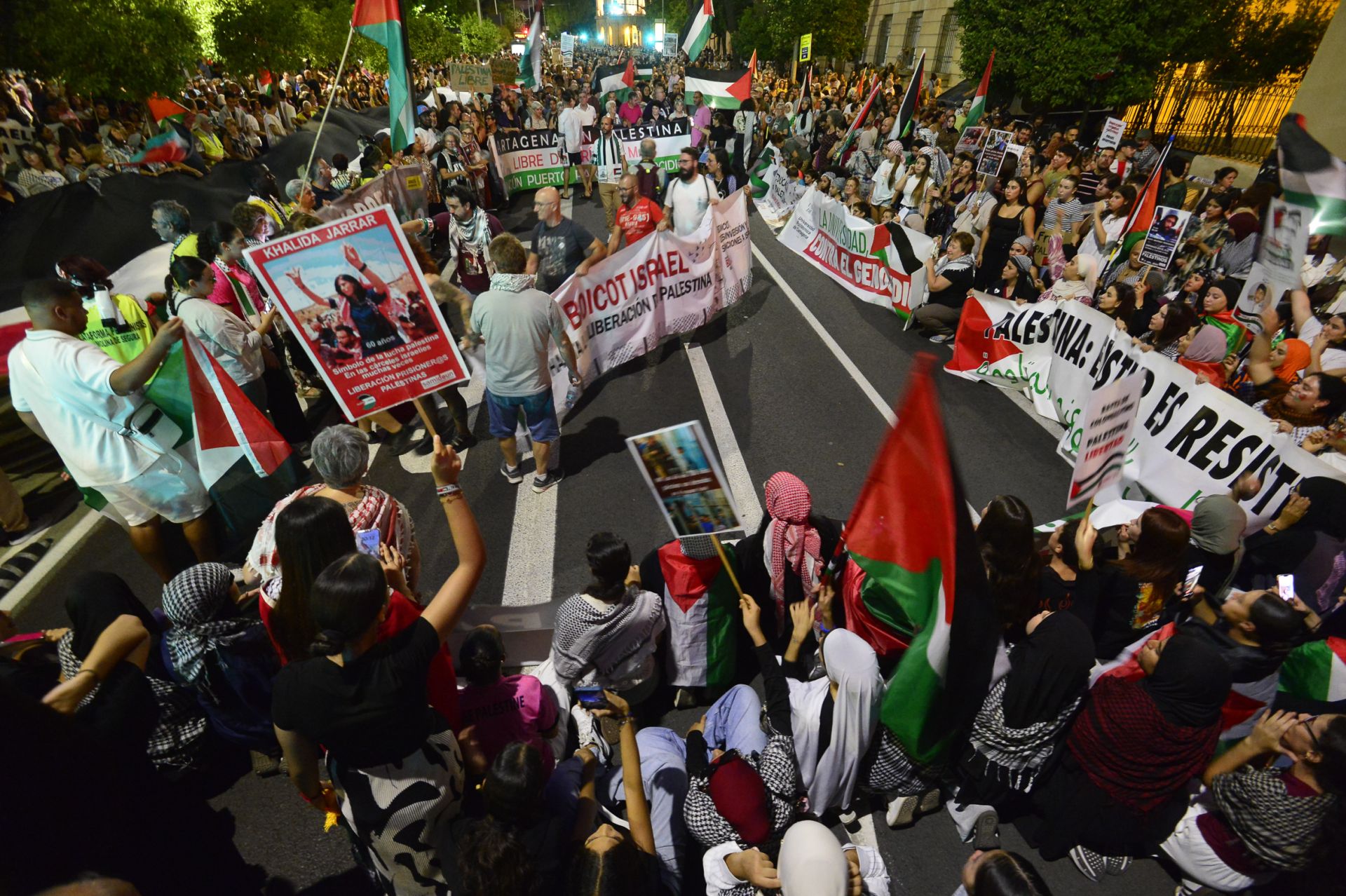 La masiva manifestación por Gaza en Murcia, en imágenes