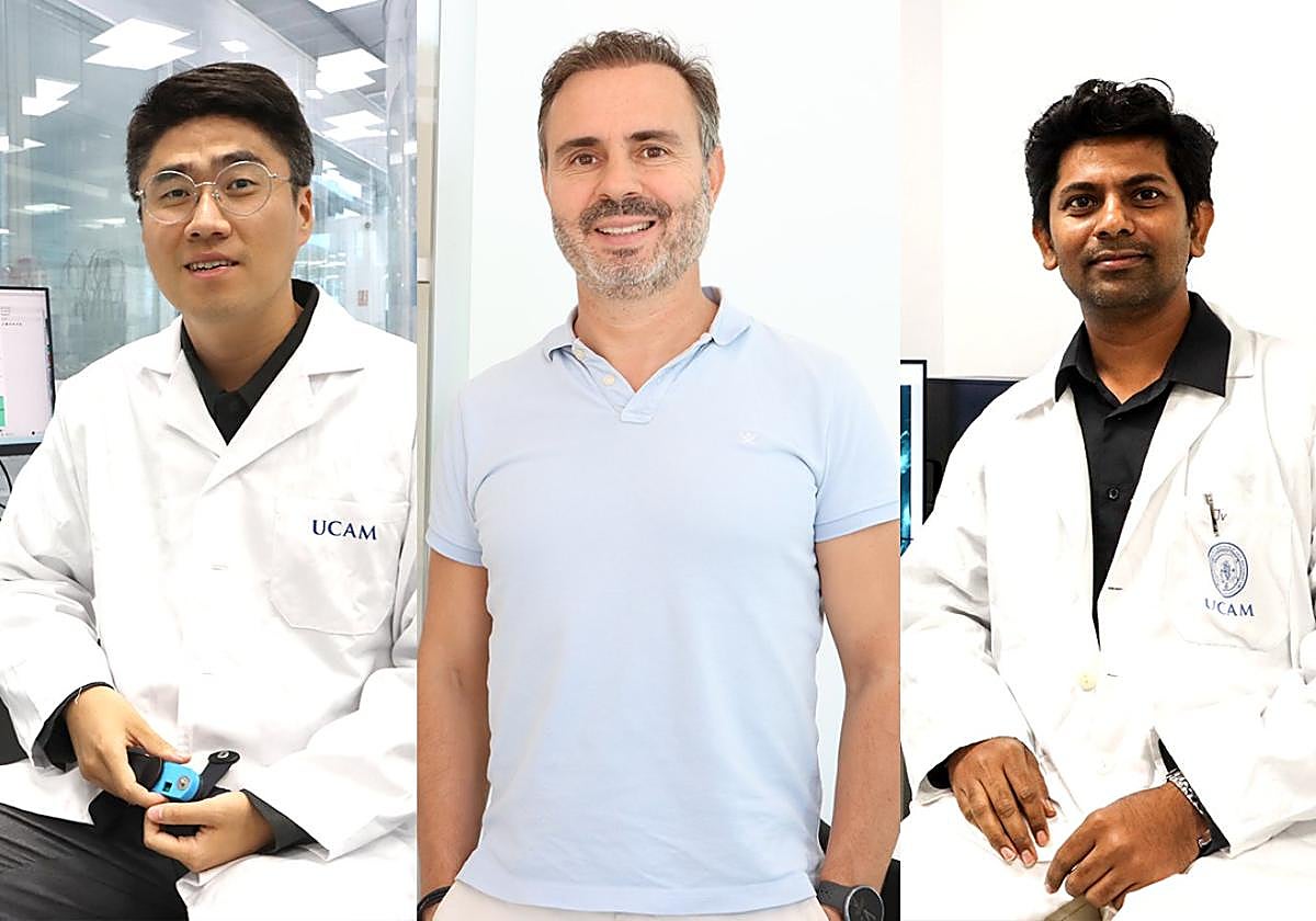 Los nuevos investigadores de la UCAM incluidos en el 2% de Stanford: Xing Xuan, Pedro Emilio Alcaraz y Jeevithan Elango.