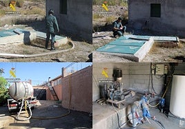 La Guardia Civil investigando el robo de agua.