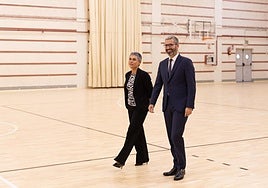 Mari Carmen Morales y Francisco Lucas, este martes en el Pabellón Municipal de Deportes.