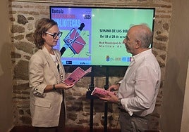 María Hernández y Ángel Verdú, en la presentación de los actos, ayer.