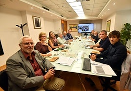 Miembros del Comité Científico del Mar Menor, reunidos este miércoles en la Consejería de Medio Ambiente.