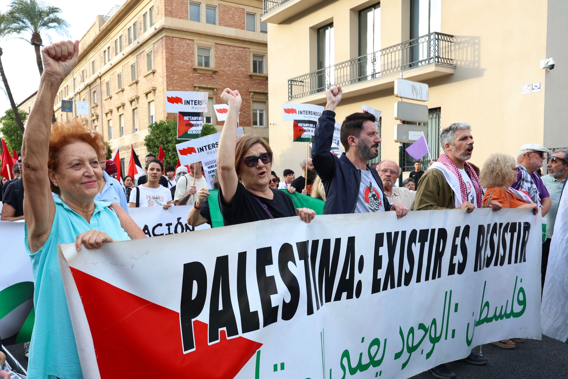 La movilización social por Palestina en Murcia, en imágenes
