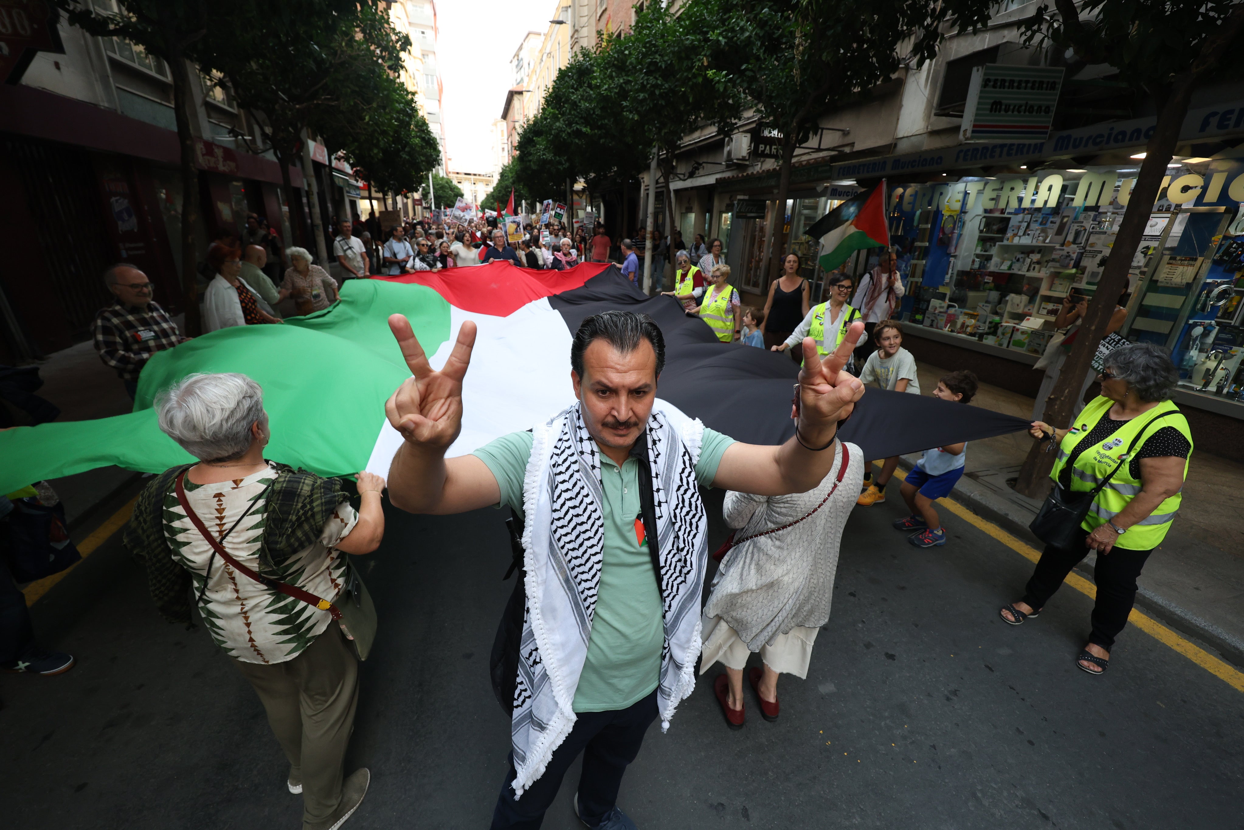 La movilización social por Palestina en Murcia, en imágenes