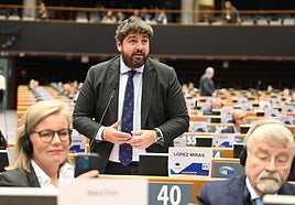 Fernando López Miras, durante su intervención en Bruselas.