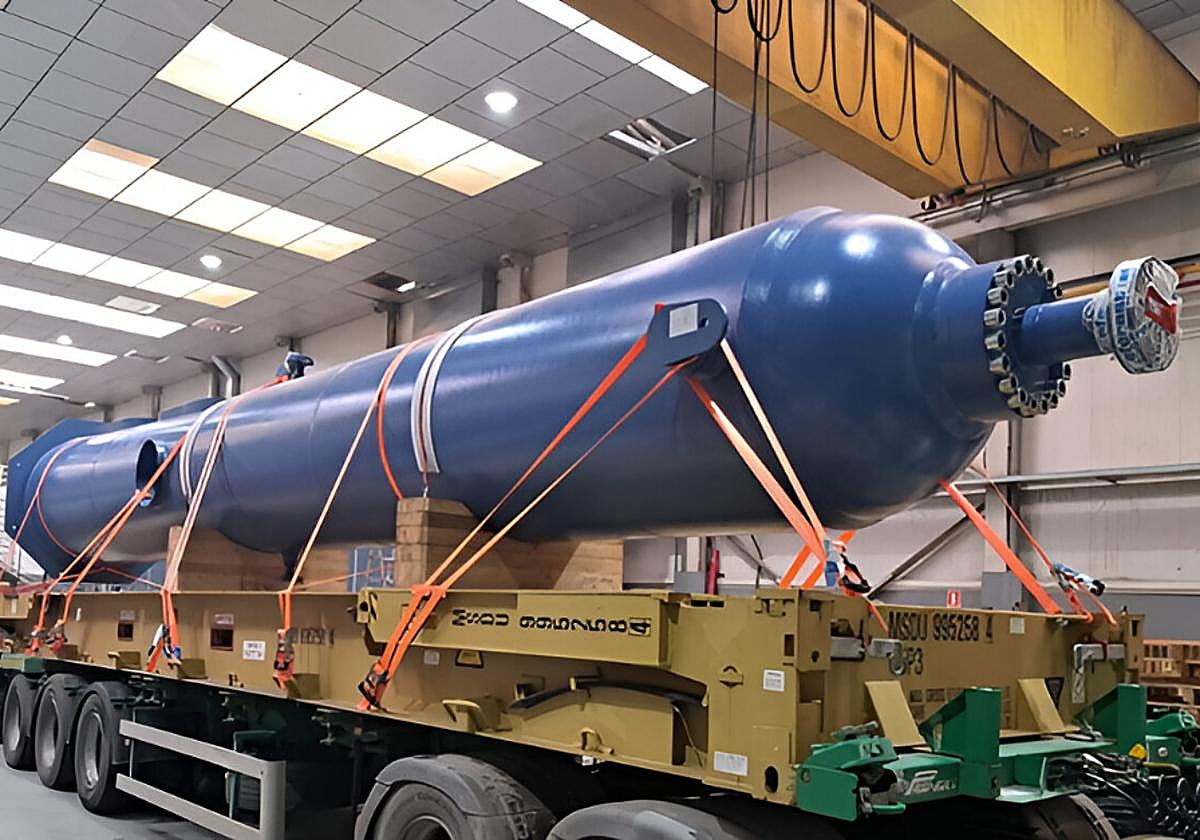 Material transportado por la empresa hasta la India.