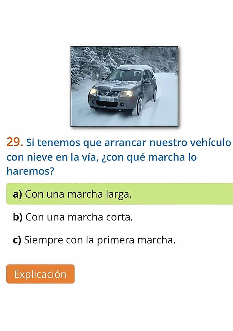 Imagen - Respuesta de un examen teórico de conducir.