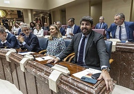 López Miras, este miércoles, en la Asamblea Regional.