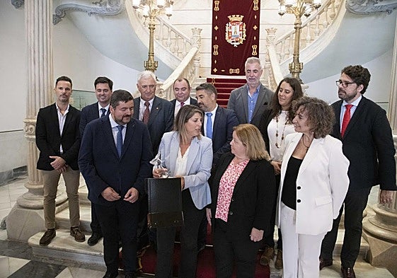 Las tres patronales fueron recibidas por la alcaldesa.
