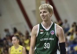 La murciana Laura Gil, con la camiseta del AZS UMCS Lublin, en el partido del pasado miércoles contra el Hozono Global Jairis.
