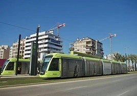 El tranvía de Murcia en una imagen de archivo.