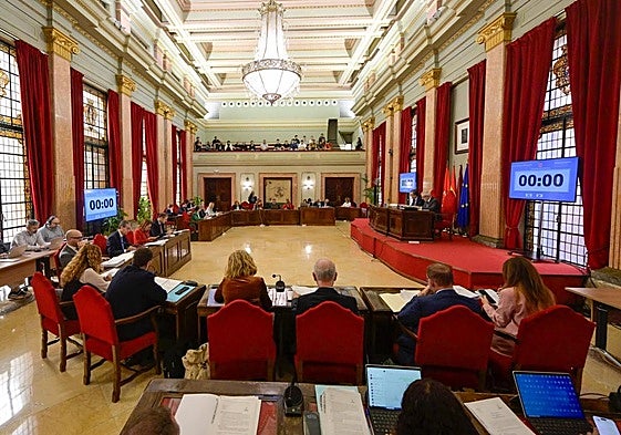 El Pleno del Ayuntamiento de Murcia, este jueves.