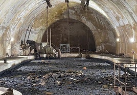 Trabajos en los túneles del Espalmador donde se instalará el museo dedicado a los submarinos.