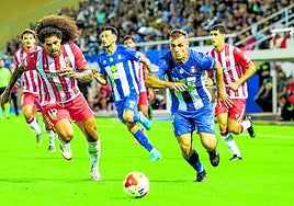 Un lance del Lorca-Almería de Copa del Rey de la semana pasada en el Artés Carrasco.