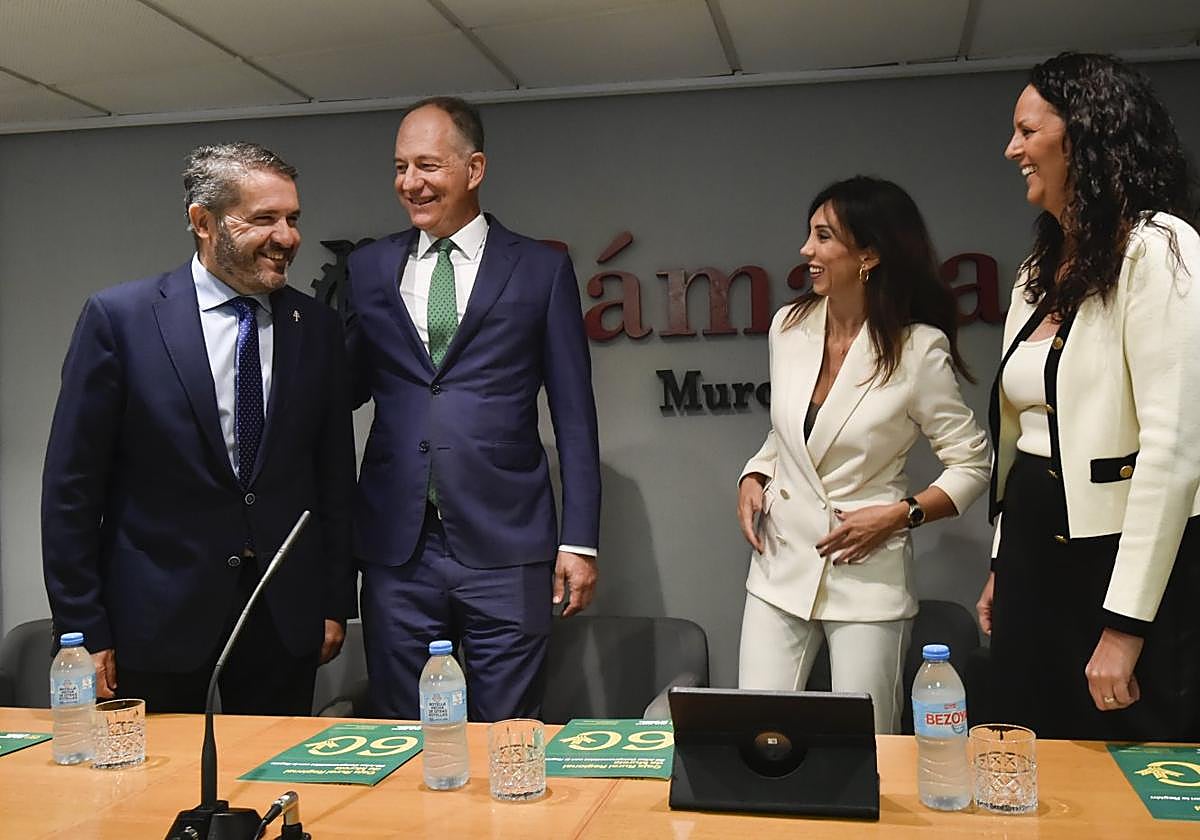 Miguel López Abad, Juan Andrés Jiménez, Myriam Fuertes y Juana María Martínez, ayer, en el acto.