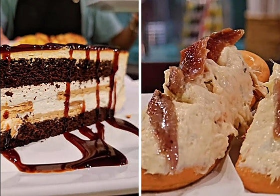 Una tarta y dos marineras de Martínez en Casa, local de Murcia.