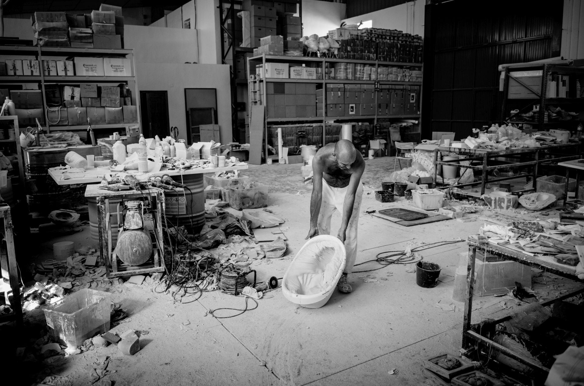 Lidó Rico prepara su proyecto escultórico para Murcia, en imágenes