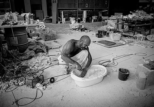 Lidó Rico prepara la bañera.