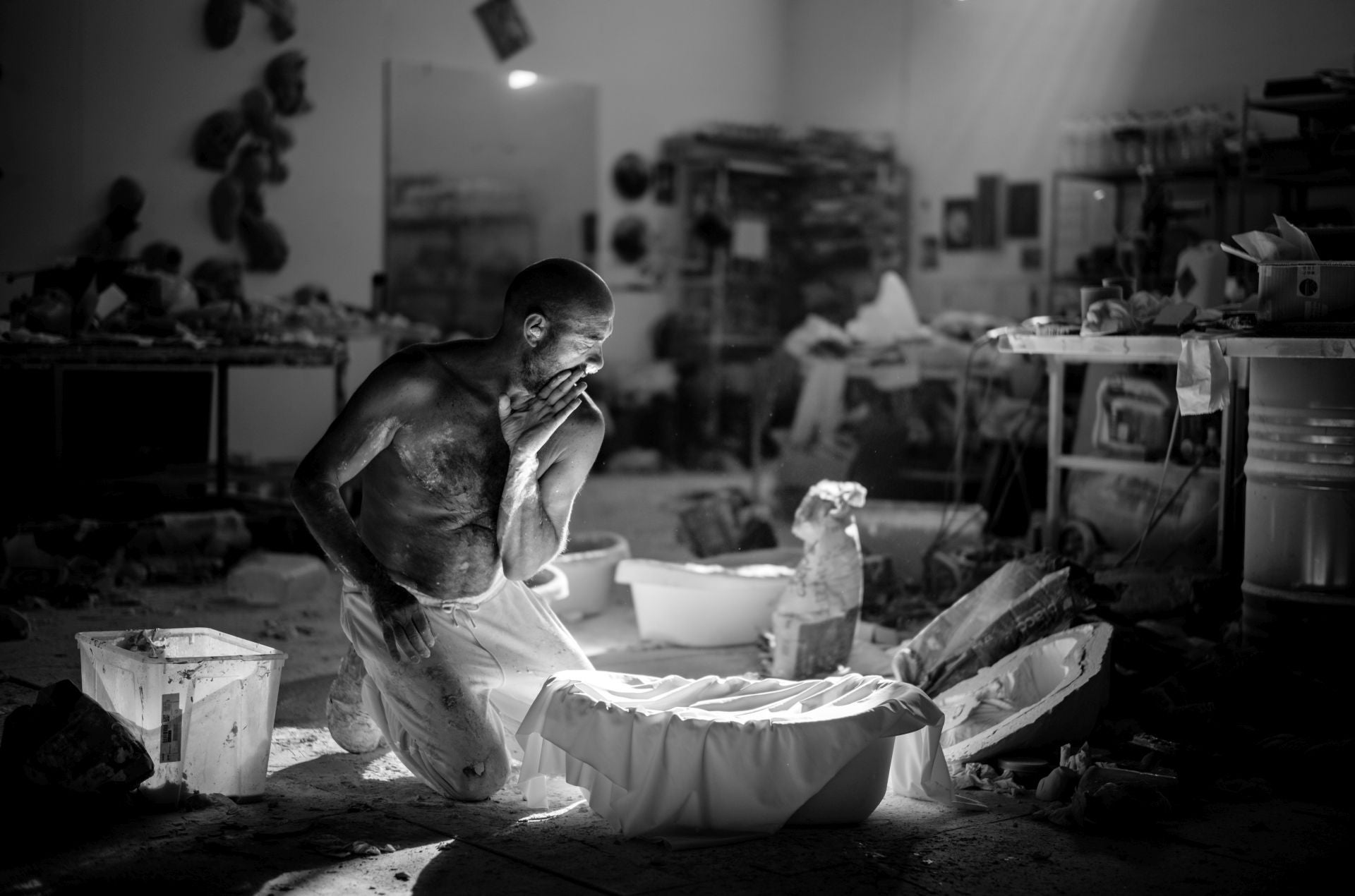 Lidó Rico prepara su proyecto escultórico para Murcia, en imágenes