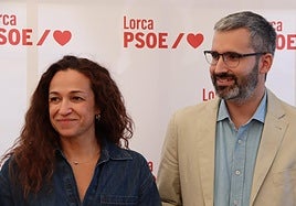 Casalduero y Lucas en el acto de convivencia con la militancia en Aguaderas.