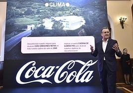 Alejandro García, responsable de Sostenibilidad del Área Sur de Coca-Cola Europacific Partners, este jueves, en el Casino de Murcia.