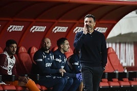 Adrián Colunga, el sábado pasado, en el partido contra el Nàstic.