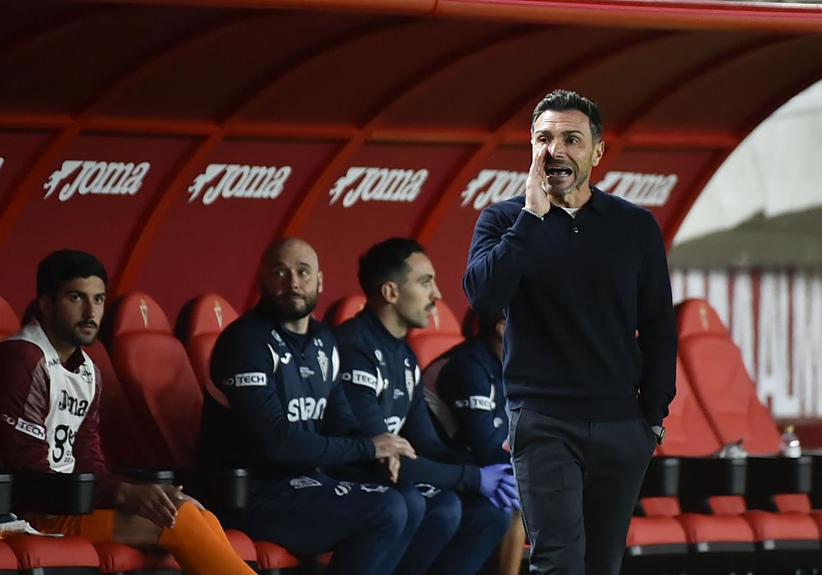 Adrián Colunga, el sábado pasado, en el partido contra el Nàstic.