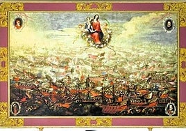Batalla de Lepanto. Obra de Mateo Gilarte y Juan de Toledo, en la iglesia de Santo Domingo de Murcia.