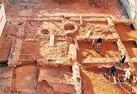 Estado que presenta la excavación del solar de la calle Hernán Cortés.
