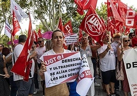 Una imagen de la protesta en la Asamblea el día que se aprobaron los Presupuestos de 2025, en la que participaron las organizaciones sindicales