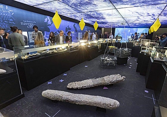 Inauguración de la exposición 'Fenicios. Mercaderes del mar', ayer en el Arqua de Cartagena.